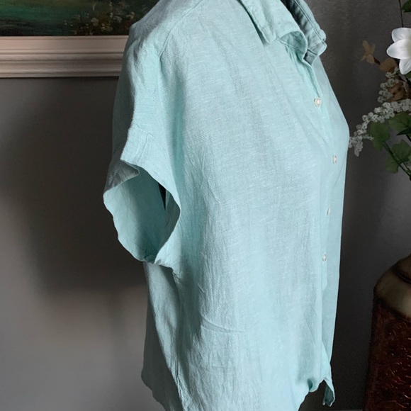 Weatherproof Vintage Women’s Light Blue Button Down Blouse Size Medium - Picture 9 of 16